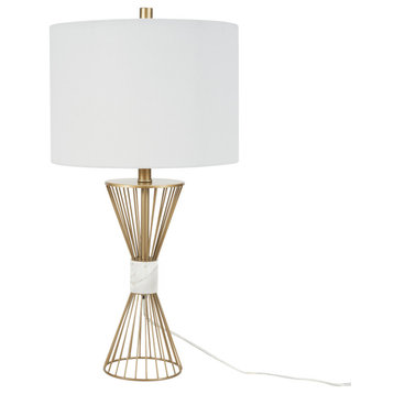 Gold Metal Wire Triangle Marble Table Lamp