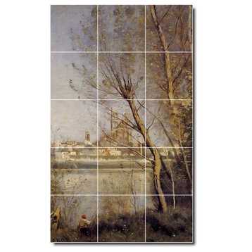 Jean Corot Landscapes Painting Ceramic Tile Mural #311, 36"x60"