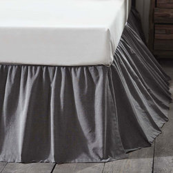 Oak & Asher - Black Chambray Queen Bed Skirt 60X80X16 - Bedskirts