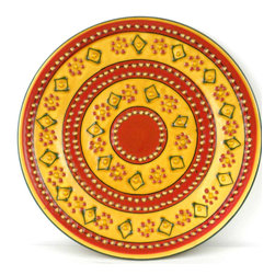 Encantada - Hand-painted Round Plate in Red - Encantada - Dinner Plates