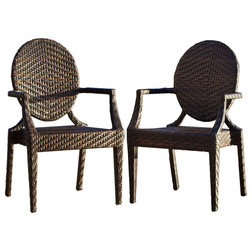 Tropical Outdoor Dining Chairs by GDFStudio