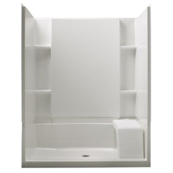 Sterling Alcove 60"x36"x74.75" Vikrell Center Shower Kit, White
