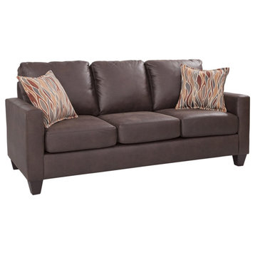 American Furniture Classics 8-010-A7V2 Square Arm Sofa in Pinto Brown