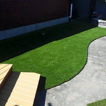 Synthetic Artificial Turf Grass Dog Yard Upgrade with Drainage Mat Taber 2015