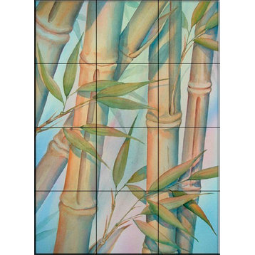 Tile Mural, Bamboo I by Linda Lord