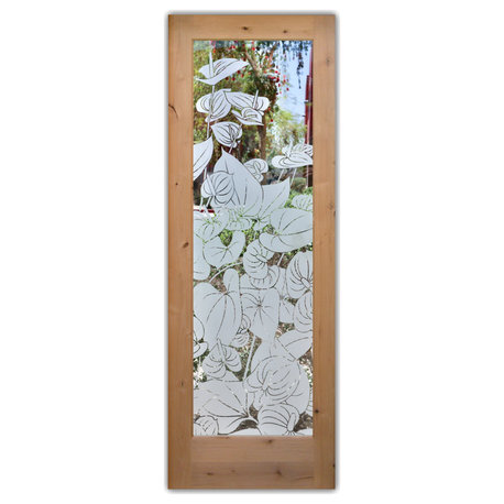 Front Door - Anthurium - Alder Knotty - 36" x 84" - Book/Slab Door