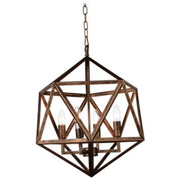 CWI LIGHTING 9641P17-3-128 3 Light Up Pendant with Antique forged copper