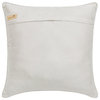 Ivory Dull Gold Jacquard Silk Bead Embroidery 24"x24" Pillow Cover, Jahan
