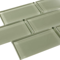 Light Green Glossy Subway Glass Mosaic Tiles - Home Accessories & Decor