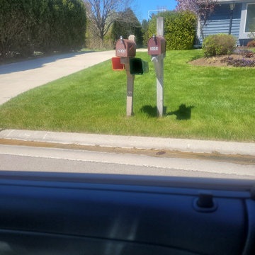 before and after mailboxes, exterior doors and hand rails