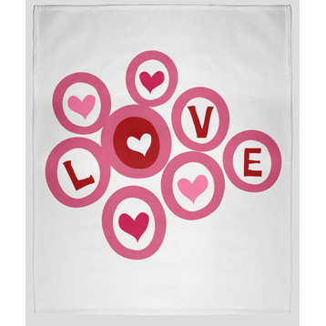 30 x 40 in Love in the Round Valentine's Throw Blanket, Pink