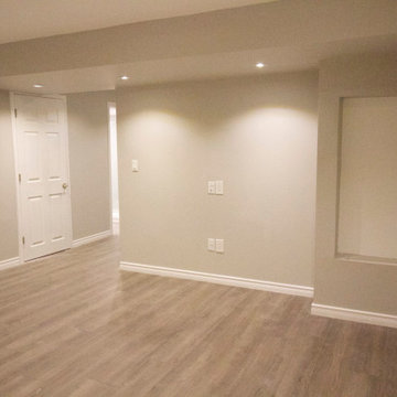 Basement with Custom  Build-in Shelving