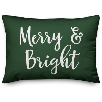 Merry & Bright, Dark Green 14x20 Lumbar Pillow