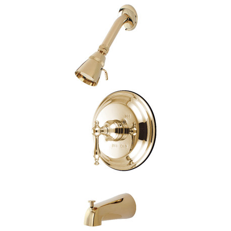 Kingston Brass Tub and Shower Faucet, Polished Brass