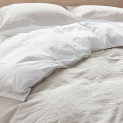 Duet Washed Linen White/Flax - Bedding