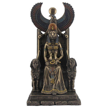 Egyptian Goddess Sekhmet Sitting In Throne, Egyptian Statue