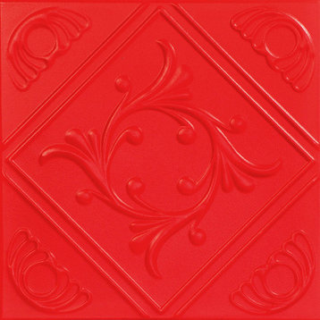 Diamond Wreath, Styrofoam Ceiling Tile, 20"x20", #R02, Red