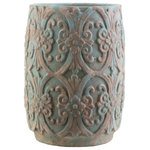 Surya - Zephra Small Decorative Pot by Surya, Teal/Camel - The Zephra vase makes a wonderful addition to any room, while maintaining a balance of aesthetics and functionality.