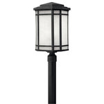 HInkley - Hinkley Cherry Creek Large Post Top Or Pier Mount Lantern, Vintage Black - Cherry Creek's modern take on the popular Arts & Crafts style has a timeless appeal. The cast aluminum construction is enhanced by the warmth of the finish and the vintage-looking white linen glass.