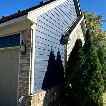 Exterior Upgrade with James Hardie Fiber Cement Soffit and Lap Siding