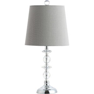 Nola 16 Stacked Crystal Ball Lamp, Vogue Table Lamp Brushed Nickel Lite Source