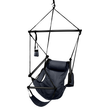 Hammocks Original Hanging Air Chair, Jet Black, Aluminum