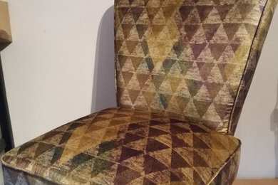 Geometric velvet cocktail chair