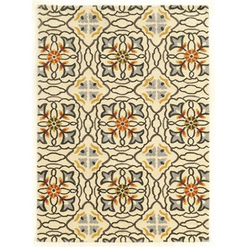 Linon Trio Betti Hand Tufted Polyester 8'x10' Area Rug in Ivory