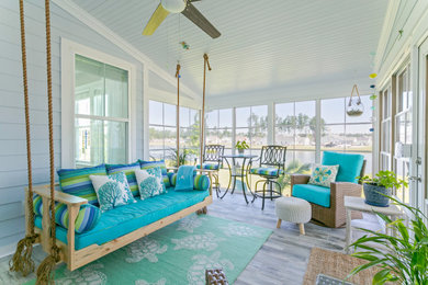 Inspiration for a coastal porch remodel in Charlotte