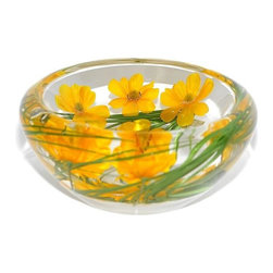 Yellow Cosmo Flower Bowl - Home Decor
