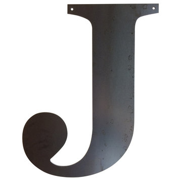 Rustic Large Letter "J", Clear Coat, 18"
