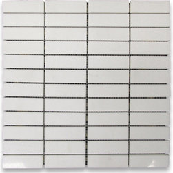 Stone Center Online - Thassos White 1 x 3 Rectangular Mosaic Tile Polished - Marble from Greece - Mosaic Tile