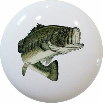 Largemouth Bass Ceramic Cabinet Drawer Knob
