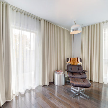 Wall to Wall Ripplefold Blackout Drapes and Sheers