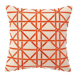 Orange Cane Embroidered Pillow | Pulp Home - Decorative Pillows