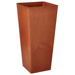 PSW Pots - Contempo Tall Square Planter, Terra-Cotta - Showcase your finest flourishing seedlings in the eco-friendly Contempo Tall Square Planter. Created from a combination of recycled polymer, stone powder and wood dust, this planter is a lightweight, weather-resistant solution to your gardening needs. The use of symmetry and clean lines ensures that Arcadia Garden Products's creations are aesthetically pleasing and visually interesting.