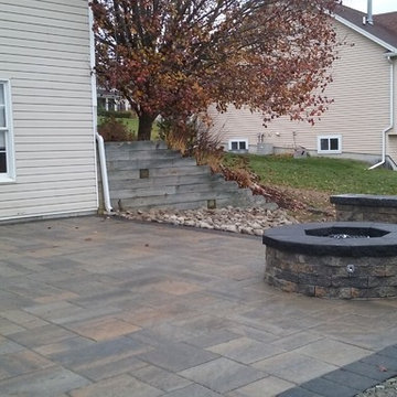Custom patio with gas fire pit