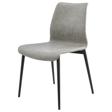New Pacific Direct Jayden 18" PU and Plywood Dining Chair in Gray (Set of 2)
