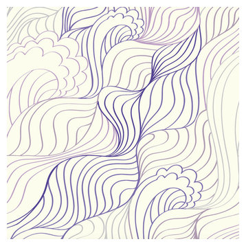 Paisley Waves Wallpaper, Lilac, Shant Effect, 300x300 cm