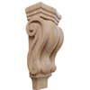 Extra Small Traditional Pilaster Wood Corbel, Mahogany, 3"Wx1 3/4"Dx6"H, 4-Pack