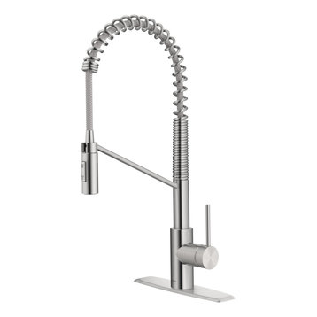 Oletto Commercial 2-Function Pull-Down 1-Handle 1-Hole Kitchen Faucet, SFS Steel