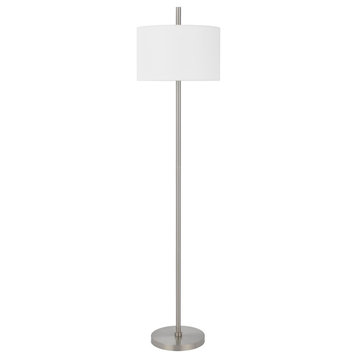 Roanne 1 Light Floor Lamp, Brushed Steel