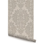 Accentuwall - Classic Damask Peel and Stick Vinyl Wallpaper, Warm Gray, 24"w X 60"h - Classic Damask peel & stick vinyl wallpaper. This re-positionable wallpaper is designed and made in our studios in New Jersey. The designs are printed onto an adhesive backed vinyl that can be removed, repositioned and reused over and over again. They do not leave any residue on your walls and are ideal for DIY room makeovers without the mess and headaches of traditional wallpaper.