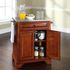 LaFayette Stainless Steel Top Portable Kitchen Island, Classic Cherry Finish