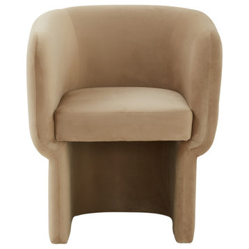 Safavieh Couture Wally Velvet Accent Chair, Light Brown
