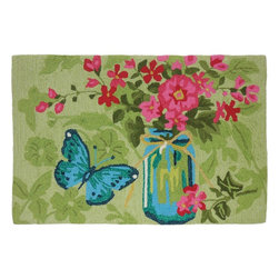 Mason Jar Flowers JB107 Area Rug - Area Rugs