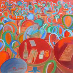 Le Cafe de Paris, 30 x 30 in - Paintings