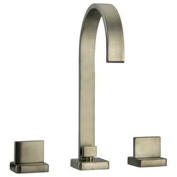 LaToscana Novello Widespread Lavatory Faucet With Lever Handles, Brushed Nickel