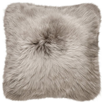 Classic Sheepskin 20"x20" Pillow, Taupe