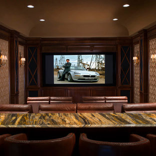 Ornate home theater photo in Dallas